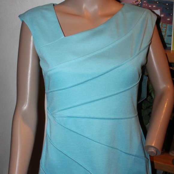 LONDON TIMES Sea Breeze Aqua dress 4 - Picture 6 of 8